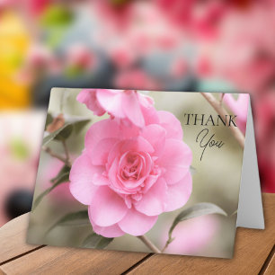 Tarjeta De Agradecimiento Flor suave de camellia rosa