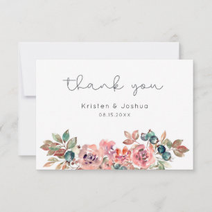 Tarjeta De Agradecimiento Flora acuarela