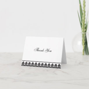 Tarjeta De Agradecimiento Flora Notecard-Negro/Blanco