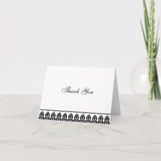 Tarjeta De Agradecimiento Flora Notecard-Negro/Blanco
