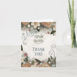 Tarjeta De Agradecimiento Flora romántica floral elegante Bonito Boda