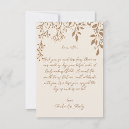 Tarjeta De Agradecimiento Floración colgante Foliage cálido Romántico Boho E