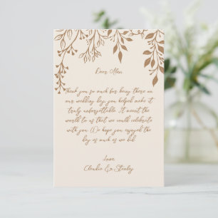 Tarjeta De Agradecimiento Floración colgante Foliage cálido Romántico Boho E
