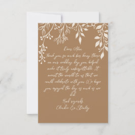 Tarjeta De Agradecimiento Floración colgante Foliage cálido Romántico Boho E