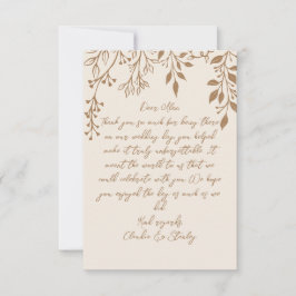 Tarjeta De Agradecimiento Floración colgante Foliage cálido Romántico Boho E