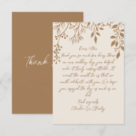 Tarjeta De Agradecimiento Floración colgante Foliage cálido Romántico Boho E