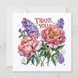 Tarjeta de agradecimiento floral