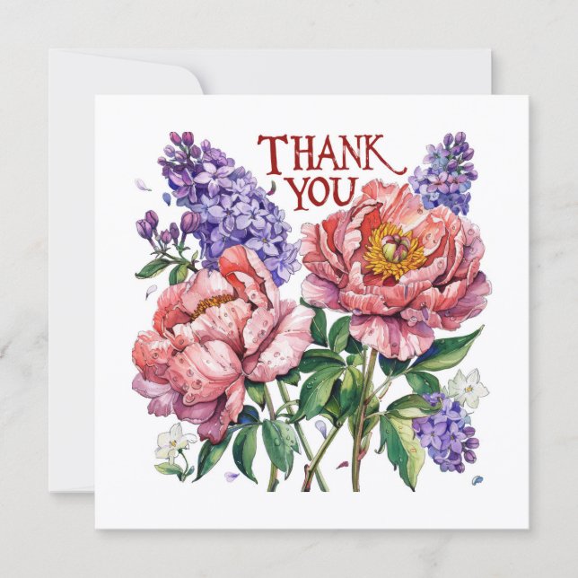 Tarjeta de agradecimiento floral (Anverso)