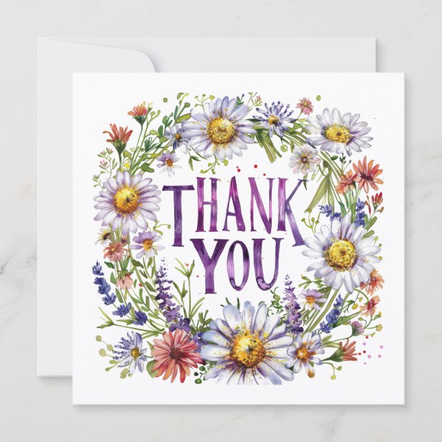 Tarjeta de agradecimiento floral. (Anverso)