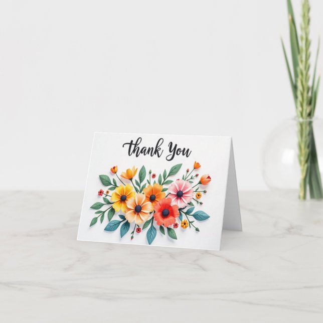 Tarjeta de agradecimiento floral (Anverso)