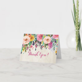 Tarjeta de agradecimiento floral