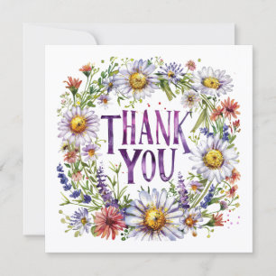Tarjeta de agradecimiento floral