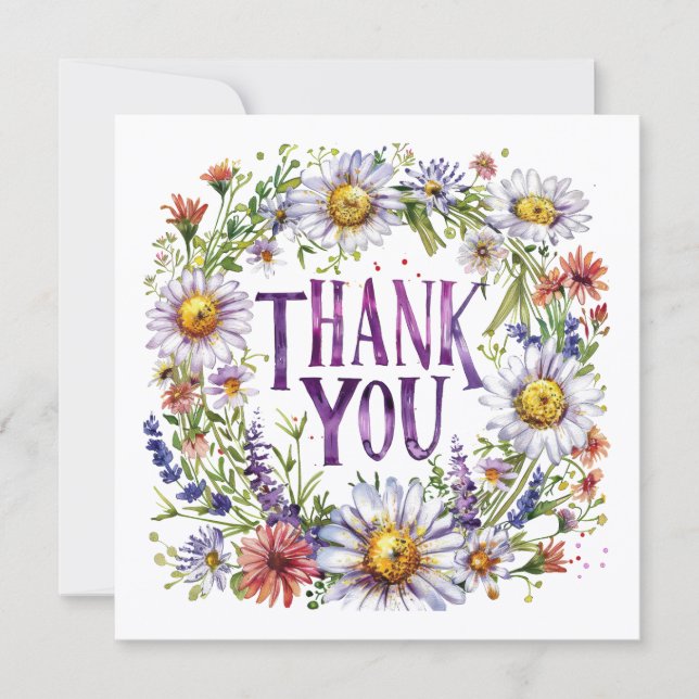 Tarjeta de agradecimiento floral (Anverso)