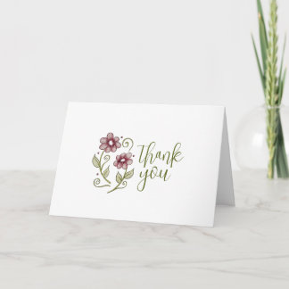 Tarjeta de agradecimiento floral