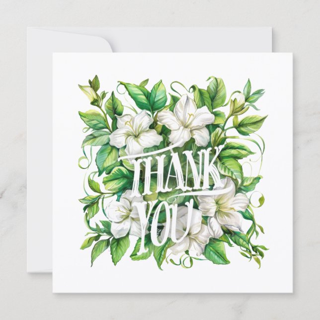 Tarjeta de agradecimiento floral (Anverso)