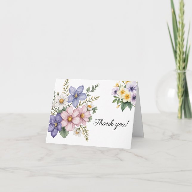 Tarjeta de agradecimiento floral #1 (Anverso)