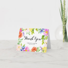 Tarjeta de agradecimiento floral a las flores de p