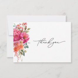 Tarjeta de agradecimiento floral acuarela