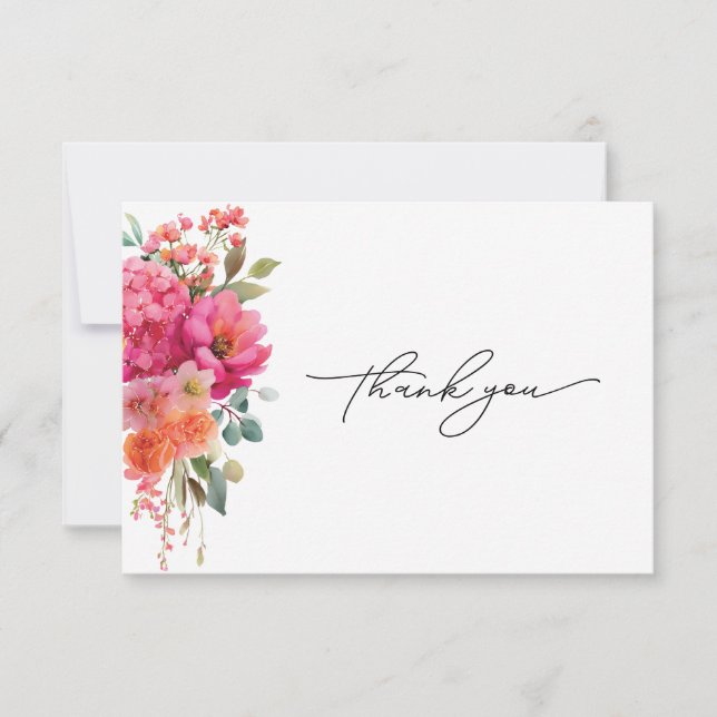 Tarjeta de agradecimiento floral acuarela (Anverso)