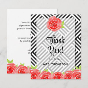 Tarjeta De Agradecimiento Floral acuarela Gracias