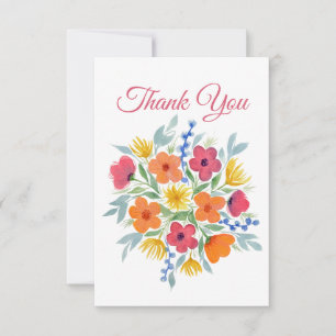 Tarjeta De Agradecimiento Floral acuarela "Gracias"