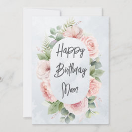 Tarjeta De Agradecimiento Floral acuarela personalizada Cumpleaños mamá Cute