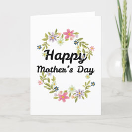 Tarjeta De Agradecimiento Floral acuática feliz día de la madre