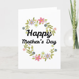 Tarjeta De Agradecimiento Floral acuática feliz día de la madre