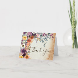 Tarjeta De Agradecimiento Floral acuática mixta de otoño