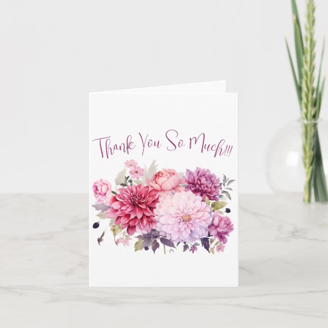 Tarjeta De Agradecimiento Floral acuática simple y elegante (Anverso)