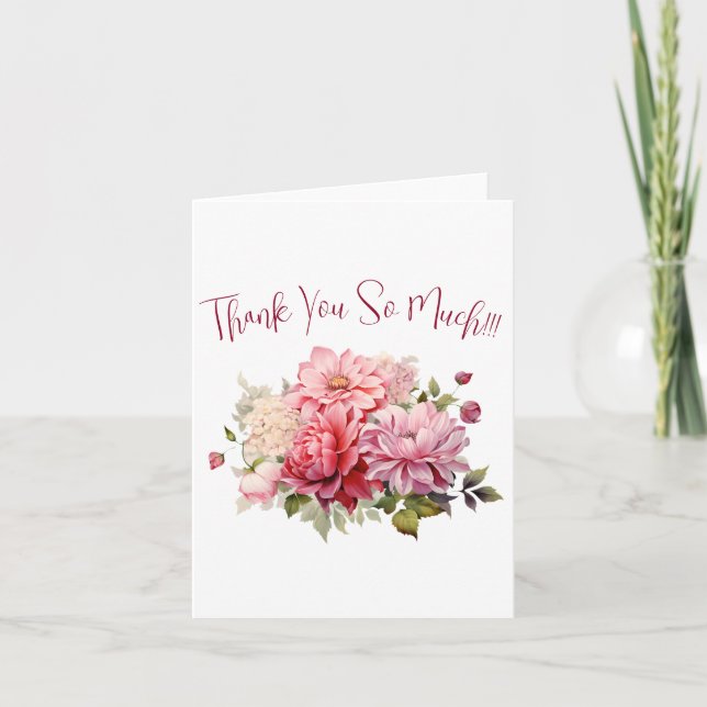 Tarjeta De Agradecimiento Floral acuática simple y elegante (Anverso)