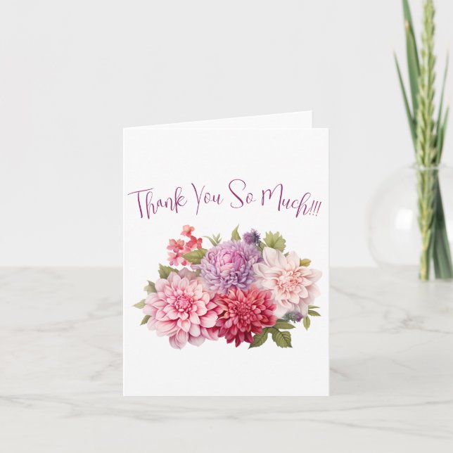 Tarjeta De Agradecimiento Floral acuática simple y elegante (Anverso)