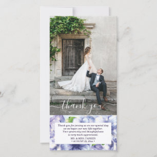 Tarjeta De Agradecimiento Floral Anemone Boda púrpura foto