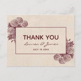 Tarjeta de agradecimiento floral antigua I Botánic
