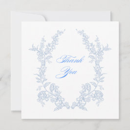 Tarjeta De Agradecimiento Floral azul
