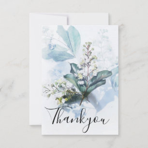 Tarjeta De Agradecimiento Floral azul anticuado