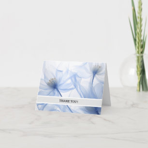 Tarjeta de agradecimiento floral azul   Personaliz