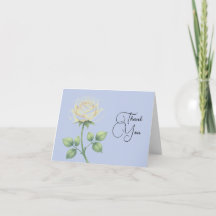 Tarjeta de agradecimiento floral azul polvoriento 