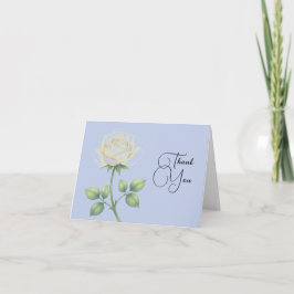 Tarjeta de agradecimiento floral azul polvoriento