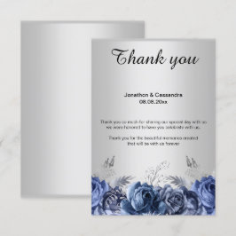TARJETA DE Agradecimiento FLORAL AZUL SIMPLE ELEGA