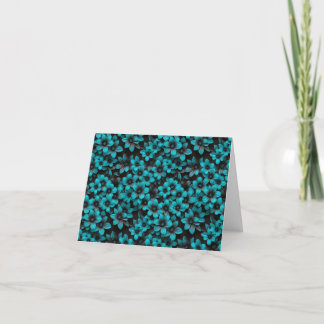 Tarjeta de agradecimiento floral azul verdoso