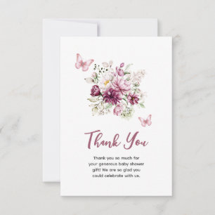 Tarjeta de agradecimiento floral Baby Shower Butte