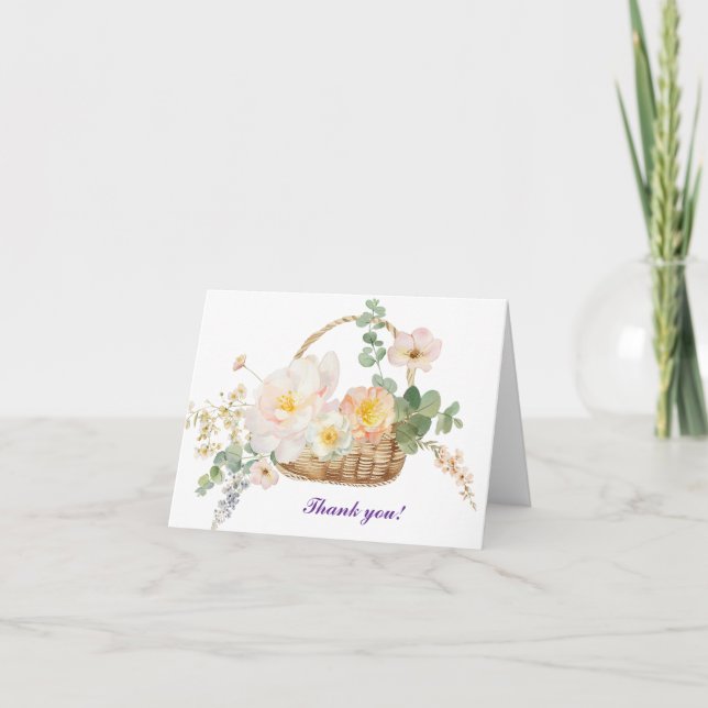 Tarjeta De Agradecimiento Floral Bee Gracias Cartas (Anverso)