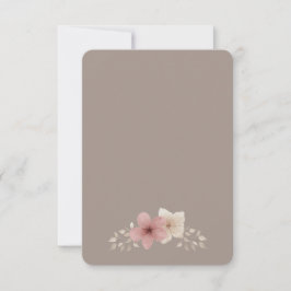 Tarjeta de agradecimiento floral beige y rosa