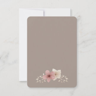 Tarjeta de agradecimiento floral beige y rosa