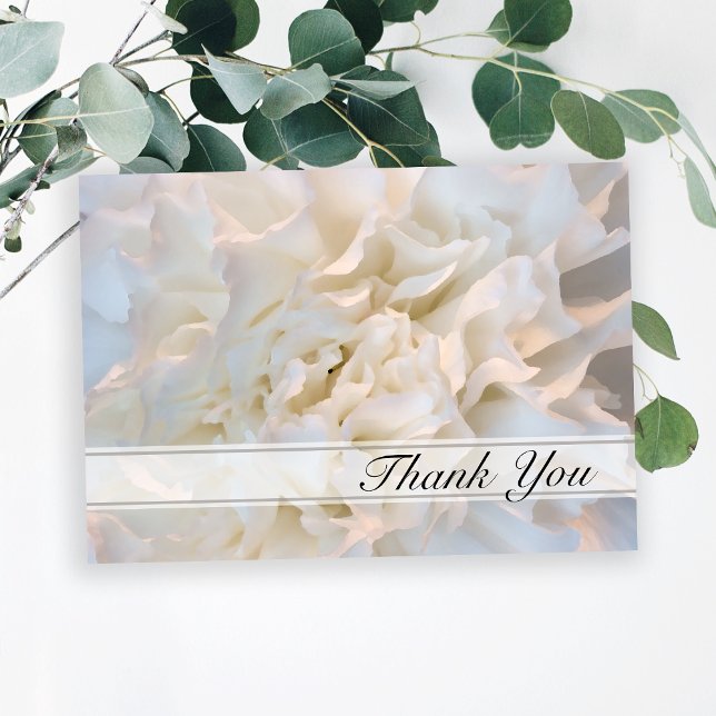Tarjeta De Agradecimiento Floral blanca gracias por tu simpatía (Subido por el creador)