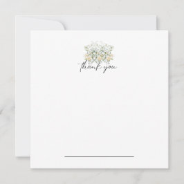 Tarjeta De Agradecimiento Floral blanca y amarilla gracias a Notecard