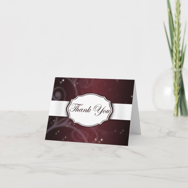 Tarjeta De Agradecimiento Floral blanca y marrón (Anverso)
