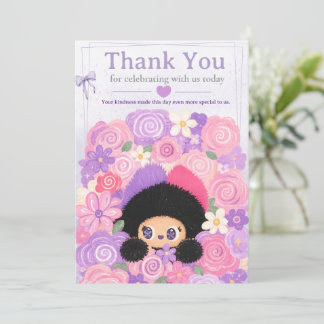 Tarjeta de agradecimiento floral Bloom Kitty | Cum