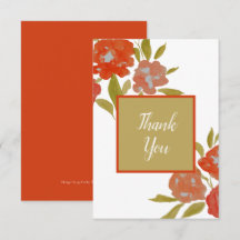 Tarjeta de agradecimiento floral bohemio naranja r